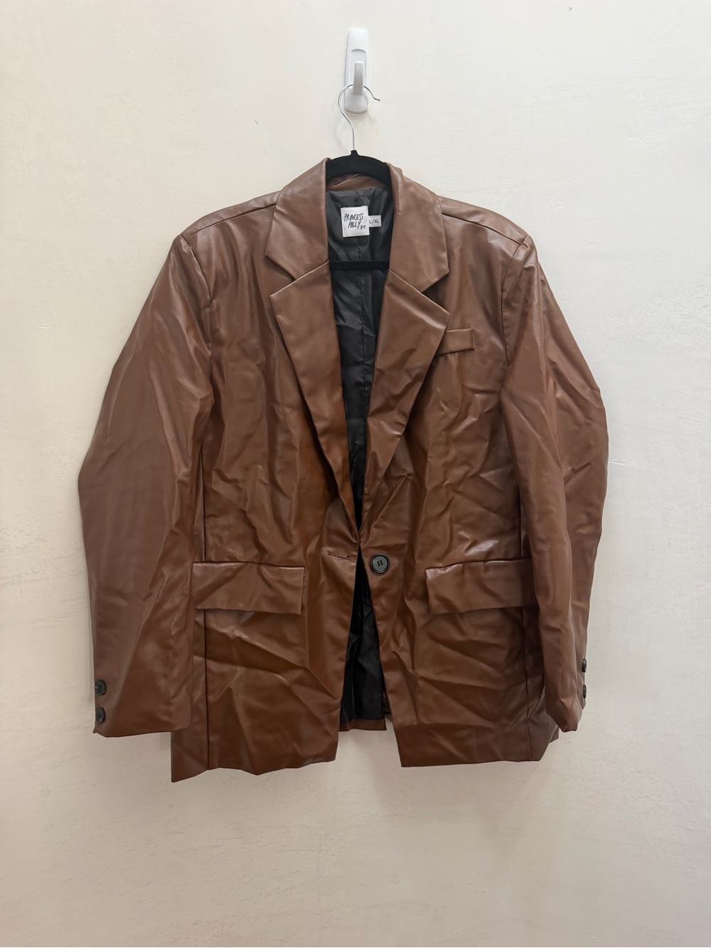 Princess Polly Brown Faux Leather Shirt Jacket